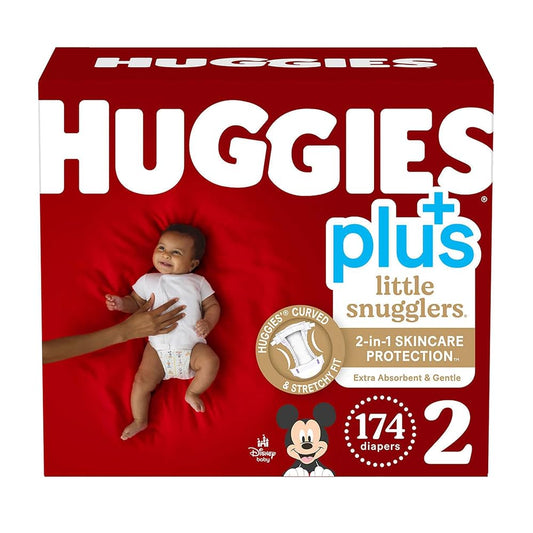 Huggies Little Snugglers Plus Diapers, Size 2, 174 ct