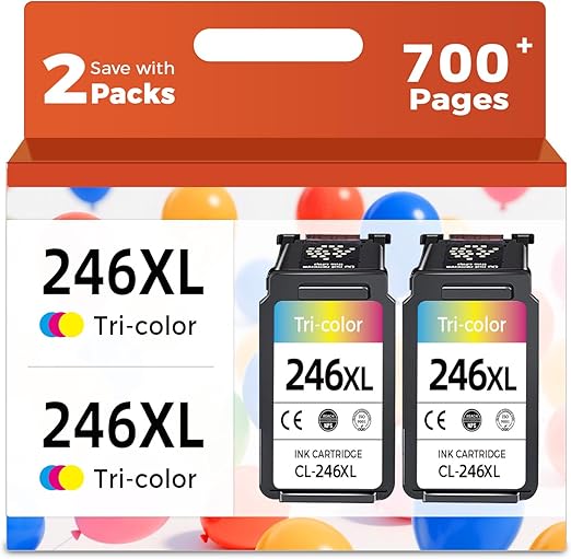 Relcolor Remanufactured Ink Cartridge Replacement for Canon 246XL CL 246 XL Color for MX490 MX492 MG2522 TS3100 TS3122 TS3300 TS3322 TS3320 TR4500 TR4520 TR4522 MG2500 Printer 244 XL