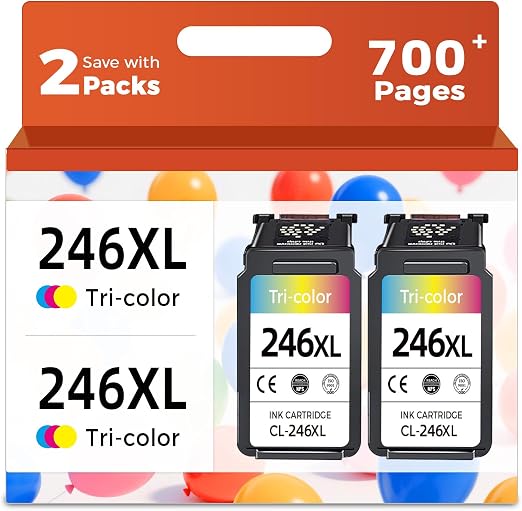 Relcolor Remanufactured Ink Cartridge Replacement for Canon 246XL CL 246 XL Color for MX490 MX492 MG2522 TS3100 TS3122 TS3300 TS3322 TS3320 TR4500 TR4520 TR4522 MG2500 Printer 244 XL