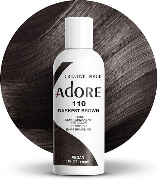 Adore Semi-Permanent Haircolor #110 Darkest Brown 4 Ounce (118ml)