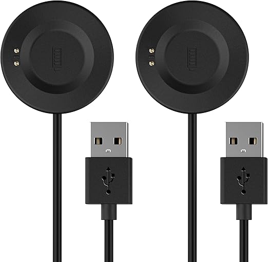 TUSITA [Pack of 2 Chargers Compatible with Samsung Galaxy Watch 4/4 Classic Watch 3 Active 1 2 SM-R500 SM-R830 SM-R820 SM-R840 SM-R850 - Charging Cable 3.3ft 100cm - Smartwatch Accessories