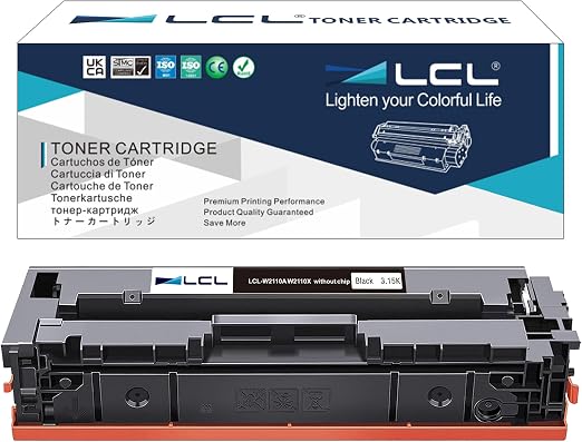 Without Chip LCL Compatible Toner Cartridge for HP 206A 206X W2110A W2110X (1-Pack, Black) for HP Color LaserJet Pro M255 M255dw MFP M282 M282nw MFP M283 M283cdw M283fdw MFP M283fdn