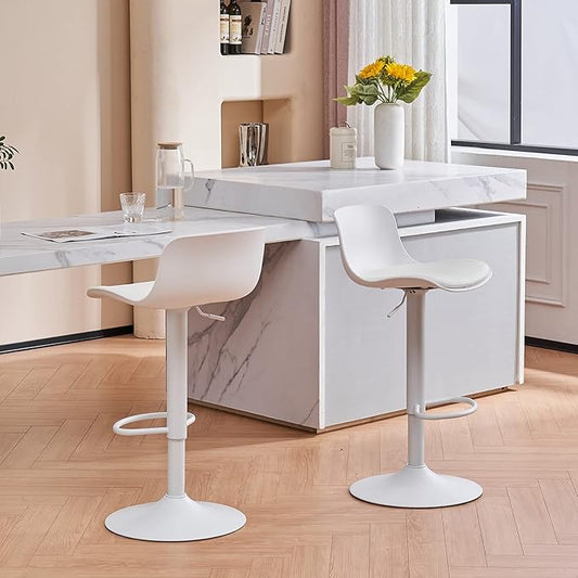 YOUNIKE Furniture Modern Design BarStools with Adjustable Height and 360° Rotation 2-Pack