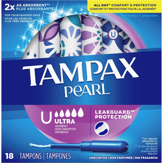 Pearl Tampons Ultra Absorbency, 18 Count