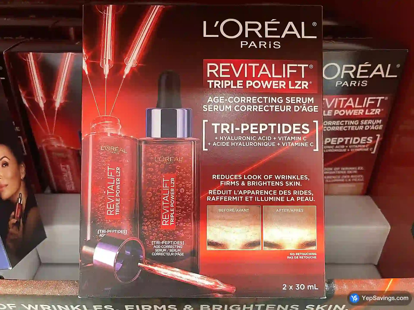 L'Oréal Paris Triple Power LZR Tri-Peptides Age Correcting Face Serum, 2 x 30mL