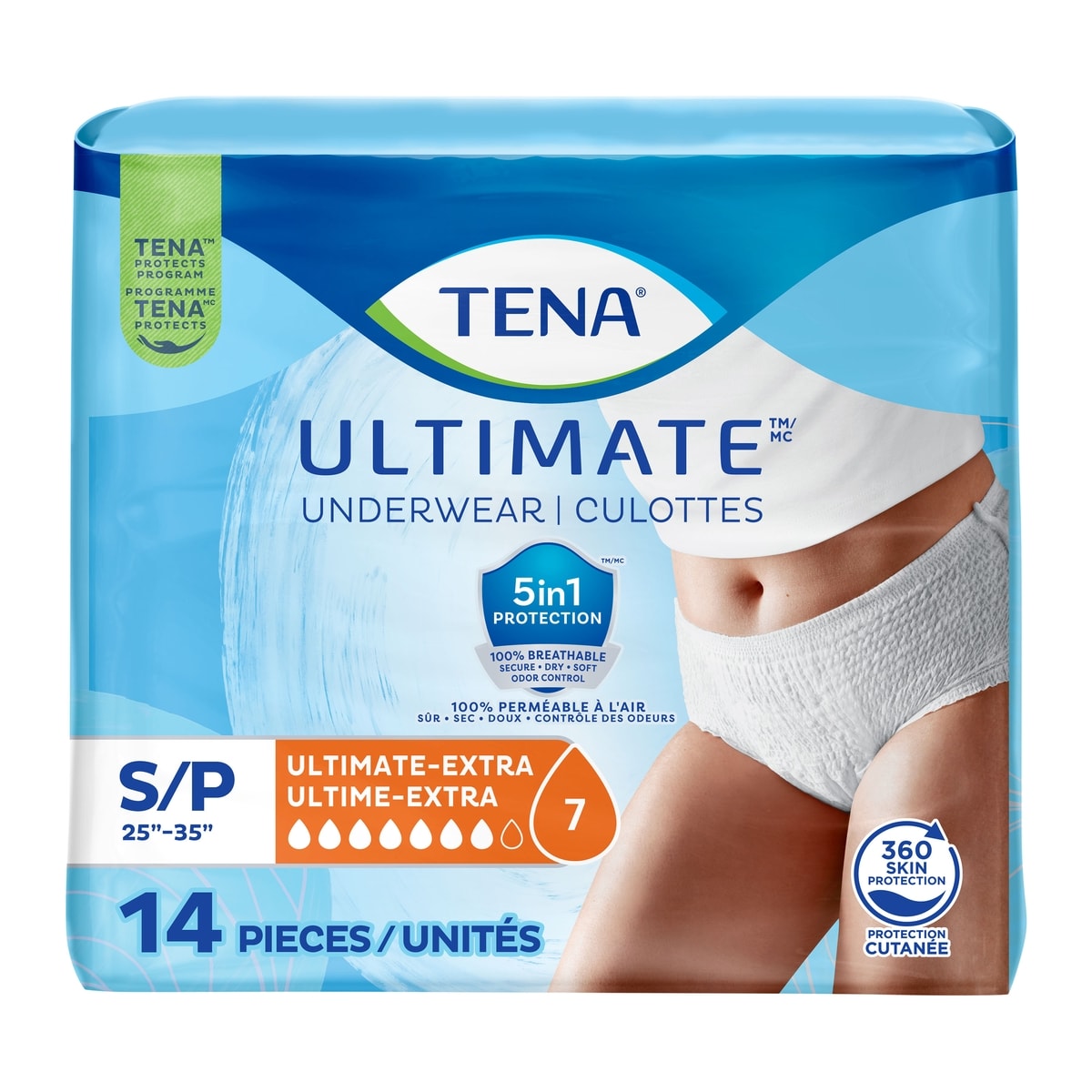 Tena Incontinence Underwear for Women, Ultimate Absorbency, Small, 14 Count