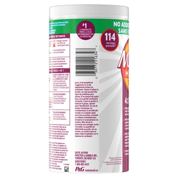 Metamucil 4-in-1 No Added Sweeteners Fibre Therapy, 114 doses