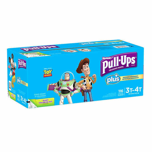 Huggies Pull-Ups Plus Training Pants, 3T to 4T Boy, 116-pack