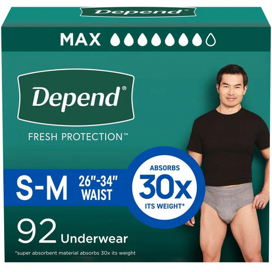 Depend fresh protection 92 underwear S-M