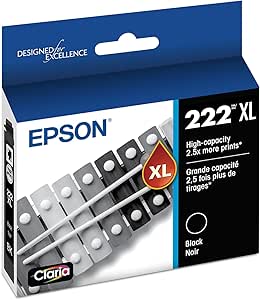 Epson T222 Black Ink Cartridge, High Capacity