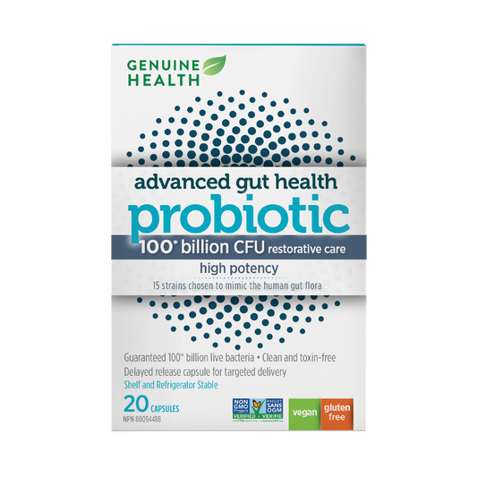 Genuine Health 100B Probiotic high-potency formula,20 capsules