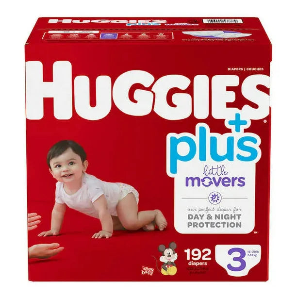 Huggies +Plus little movers size 3 192 count