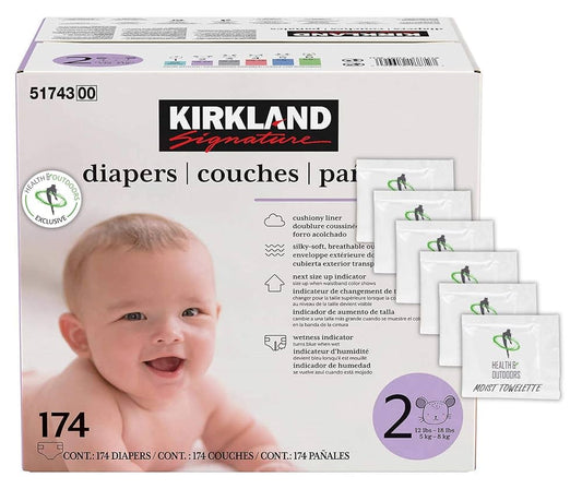 Kirkland Signature diapers size 2 pack of 174