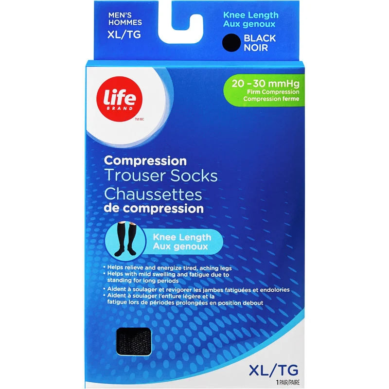 LB Knee High Black X Large 20-30 Compression