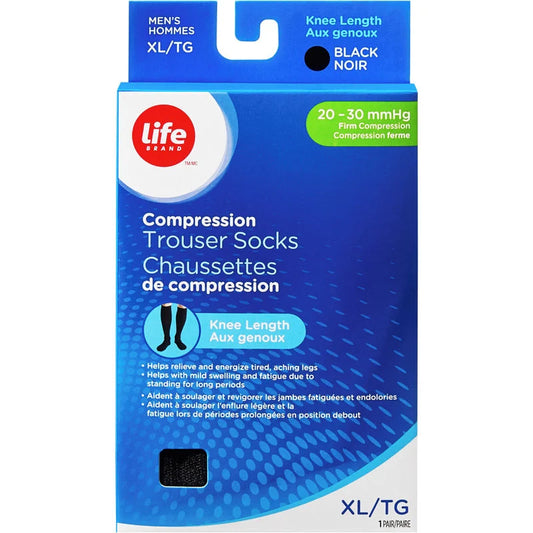 LB Knee High Black X Large 20-30 Compression
