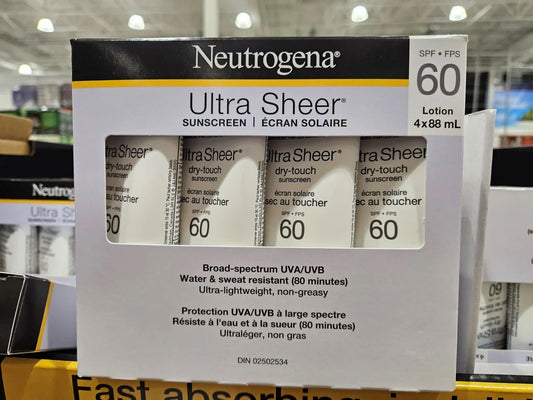 Neutrogena ultra sheer SPF 60 , pack of 4