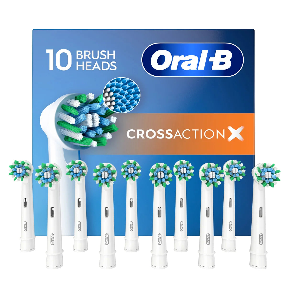 Oral B cross action brush heads pack of 10