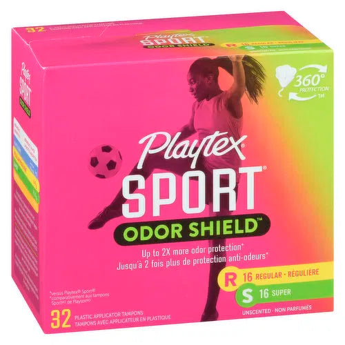 Playtex - Sport Tampons - Odor Shield Multi Pack, Super, 32 Each