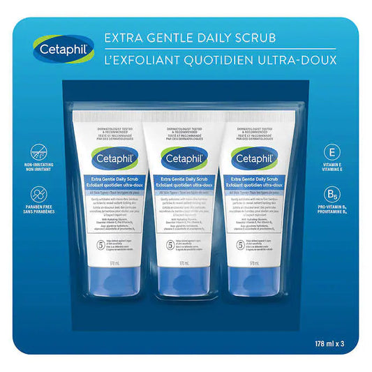 Cetaphil Extra Gentle Daily Scrub, 3-pack