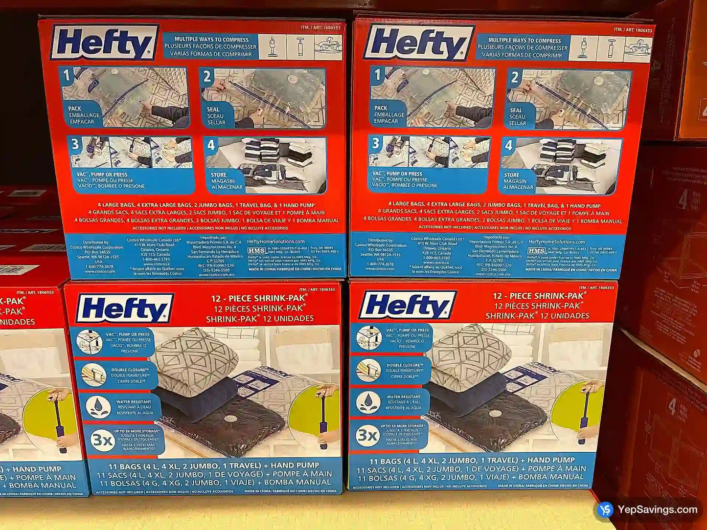 Costco Hefty Shrink Pack Combo 12 Pieces