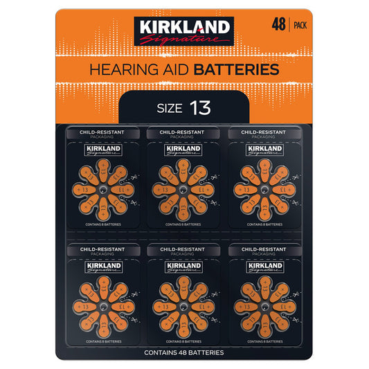 Kirkland Signature Hearing Aid Batteries, Size 13, 48 ct