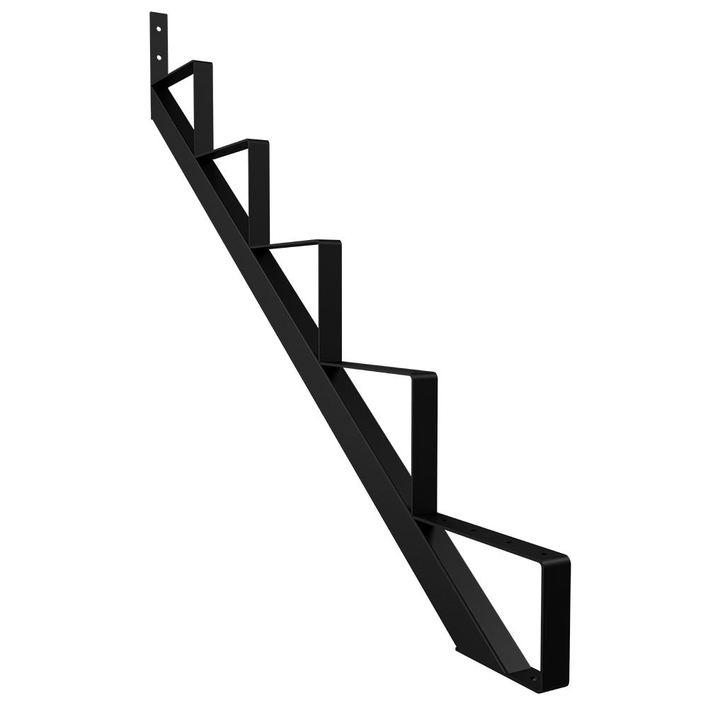 Peak Stair Risers 5-Step Powder Coated Steel Stair Riser (Stringer) in Matte Black
