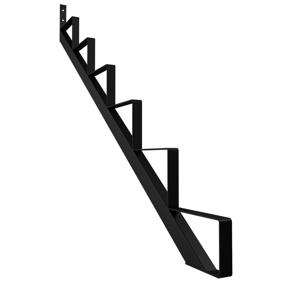 Peak Stair Risers 6-Step Powder Coated Steel Stair Riser (Stringer) in Matte Black
