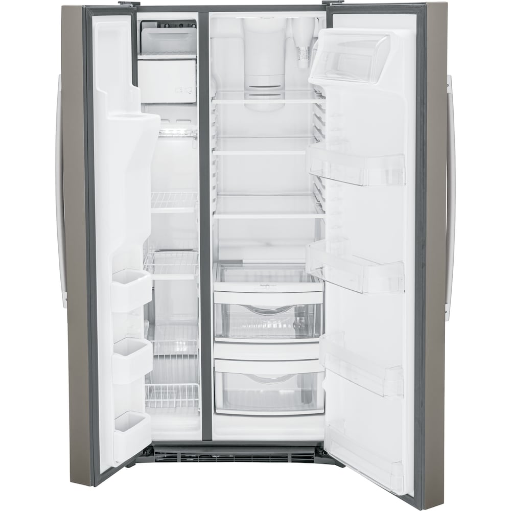 GE Side-by-Side, Refrigerator Stainless Steel with Water Dispenser, Used